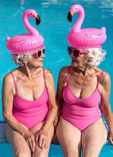Pink Flamingo Women Funny Birthday    Happy Birthday from one hot chick to another! 